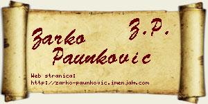 Žarko Paunković vizit kartica